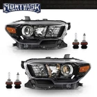 Fit For 16-23 Toyota Tacoma W/o Led Drl Black Headlights Headlamps Assembly Pair New. Price: $117.43.