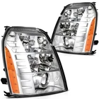 Pair Chrome Housing Headlight Assembly Lamp Fits 2007-2014 Cadillac Escalade New. Price: $317.59.