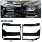 Pair Headlight Trim Bezel Cover Gloss Black For Chevrolet Silverado 1500 16-18 New. Price: $48.95.
