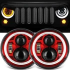 Uni-shine Jeep Wrangler Jk Tj Lj 7" Round Led Headlight Halo Turn Signal Drl Red New. Price: $79.95.