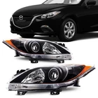 Philtop Headlights Assembly Compatible With 2010-2013 Mazda 3,BLACK Housing Open. Price: $141.57.
