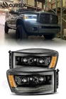 Alpharex Alpha-black Series Projector Headlights For 2006-2008 Dodge Ram New. Price: $480.00.