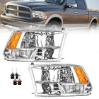 Chrome Headlights For 2009-2018 Dodge Ram 1500 2500 3500 Replacement L+r W/bulbs New. Price: $75.99.