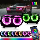 Pair Led Headlights Rgb Color Change Lamps Fit 2015-2023 Dodge Challenger Se Rt New. Price: $373.49.