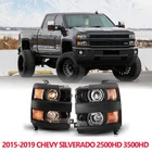 Black Projector Headlights For 2015-2019 Chevy Silverado 2500 3500 Hd Headlamps New. Price: $309.99.