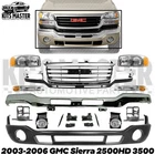 Front Bumper Chrome Kit + Grille Lights For 2003-2006 Gmc Sierra 2500HD 3500 New. Price: $948.32.