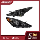 Headlight Assembly For 2011-2014 Hyundai Sonata Halogen Projector Black Amber New. Price: $101.99.