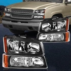 Black For 03-07 Chevy Silverado 03-06 Avalanche Headlights + Bumper Lamps New. Price: $58.99.