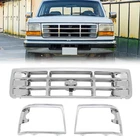 Front Grille W/ Headlight Bezel Kit Ford F150 F250 F350 Bronco 1992-1997 New. Price: $107.50.