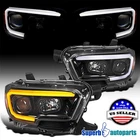 For 2016-2023 Toyota Tacoma Shiny Black Projector Headlights Led Tube Switchback New. Price: $304.98.