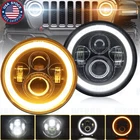 Pairs 7" Inch Round Led Headlights Halo Eyes For Jeep Wrangler Jk Lj Tj Cj New. Price: $25.89.