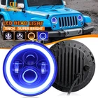 Dot 7" Round Led Headlight Hi/lo Blue Halo Drl Beam For Jeep Wrangler Jk Lj Tj New. Price: $27.27.